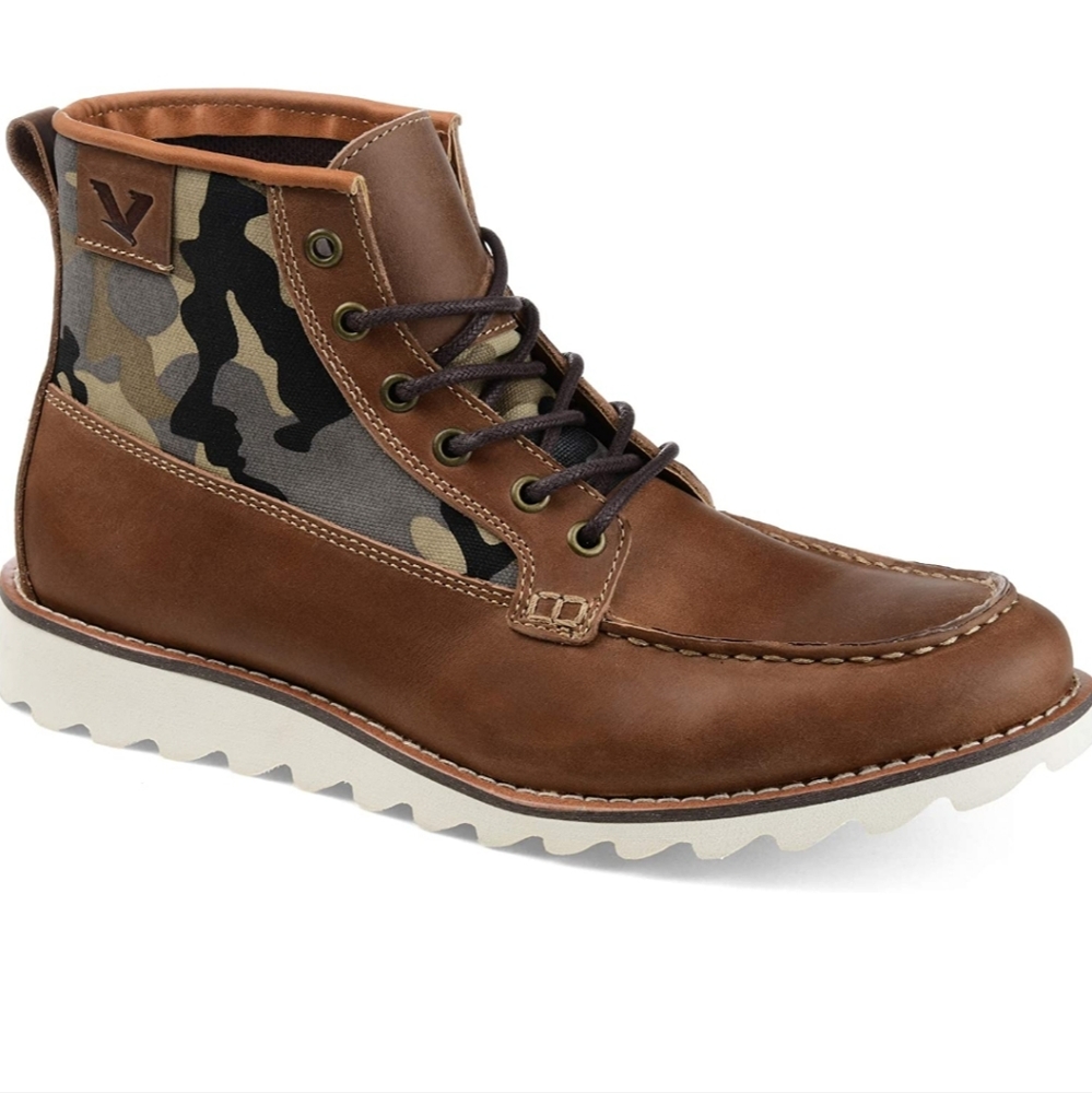 Territory Leather Moc Toe Ankle Boots in Brown